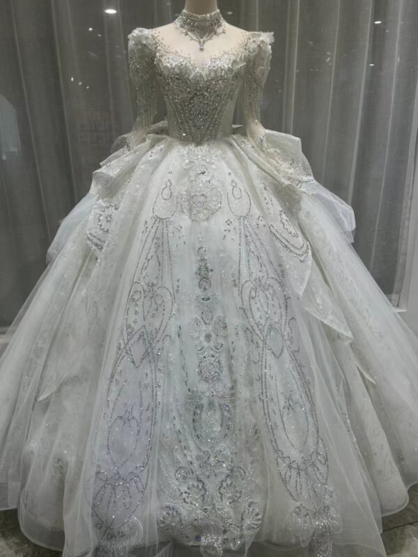 KissWhite Green Collection Short Sleeves Crystals Beads Wedding Dresses