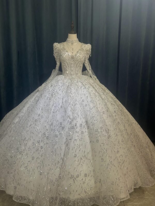 KissWhite Green Collection Glitters Long Sleeves Wedding Dresses