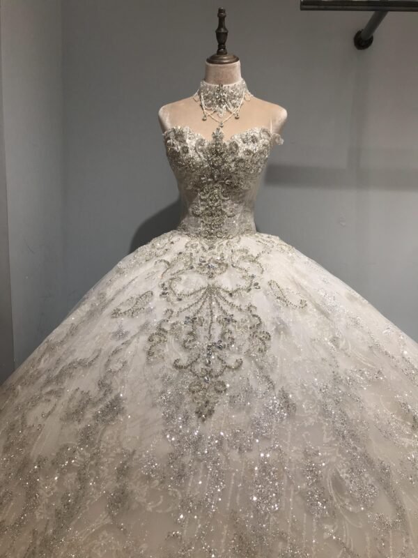 Kisswhite Luxury Collection Strapless Ivory Sparkle Ball Gown Wedding Dresses