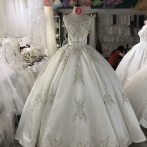 Kisswhite Green Collection Strapless Lace Crystals Satin Wedding Dress