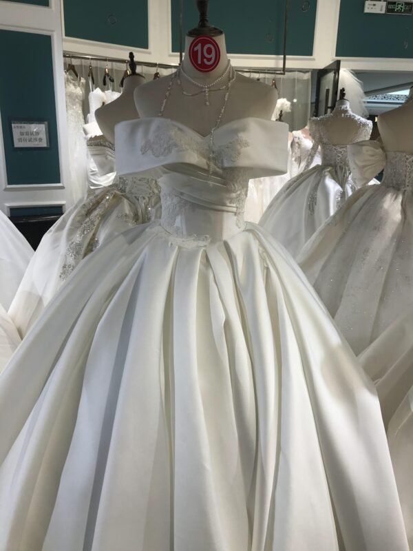 Kisswhite Green Collection Satin Wedding Dresses Off The Shoulder Classic Dress