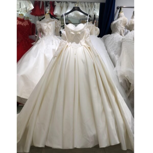 KissWhite Xlove Collection off the shoulder long sleeves one show 3 styles  satin Lace Ball Gown Wedding Dresses