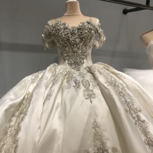 Kisswhite LTT Luxury Collection Off The Shoulder Long Tail Satin Elegant Wedding Dresses
